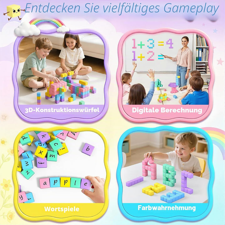 Magnetische Bausteine - 108 Teile Macaron Magnetbausteine Reiseset,Geschenk für Mädchen ab 3-12 Jahr