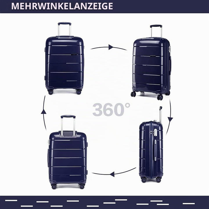KONO Kabinentrolley 55x40x20 Leicht Kleiner Koffer Trolley Handgepäck Hartschale Reisekoffer mit 4 R