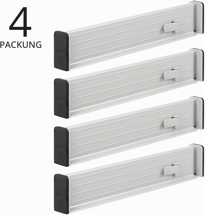 mDesign 4er-Set verstellbarer Schubladeneinsatz – praktischer Schubladen Organizer für Schrank und K