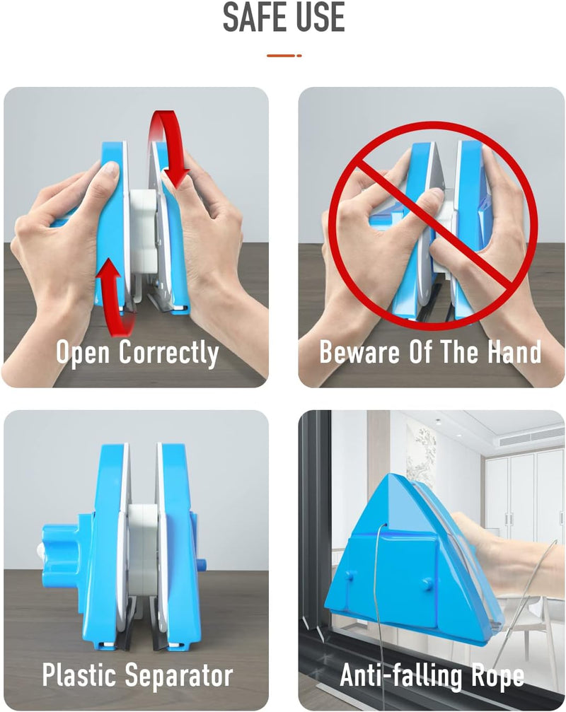 Double Side Magnetic Fensterreiniger, Einstellbare Magnetic Double Window Glas Wischer Segelflugzeug