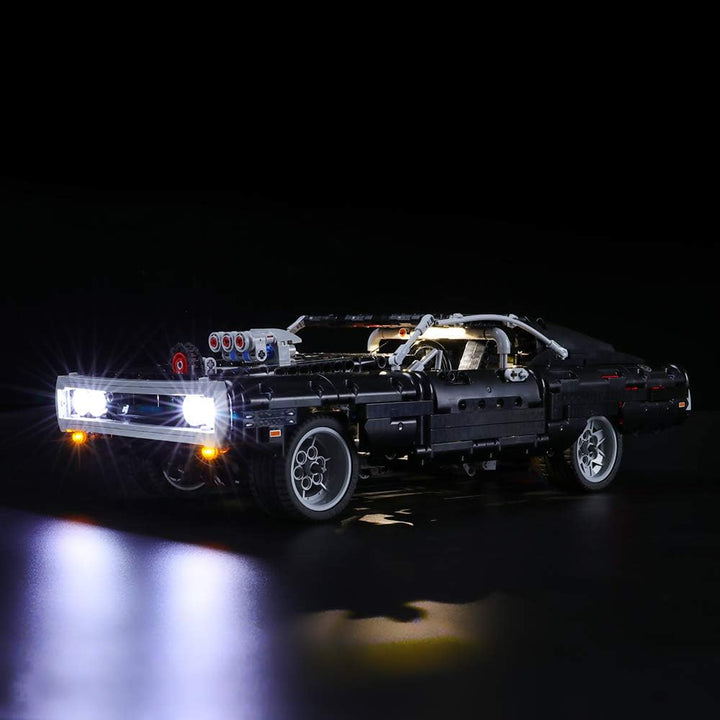 BRIKSMAX Led Beleuchtungsset für Dom's Dodge Charger,Kompatibel Mit Lego 42111 Bausteinen Modell -Oh