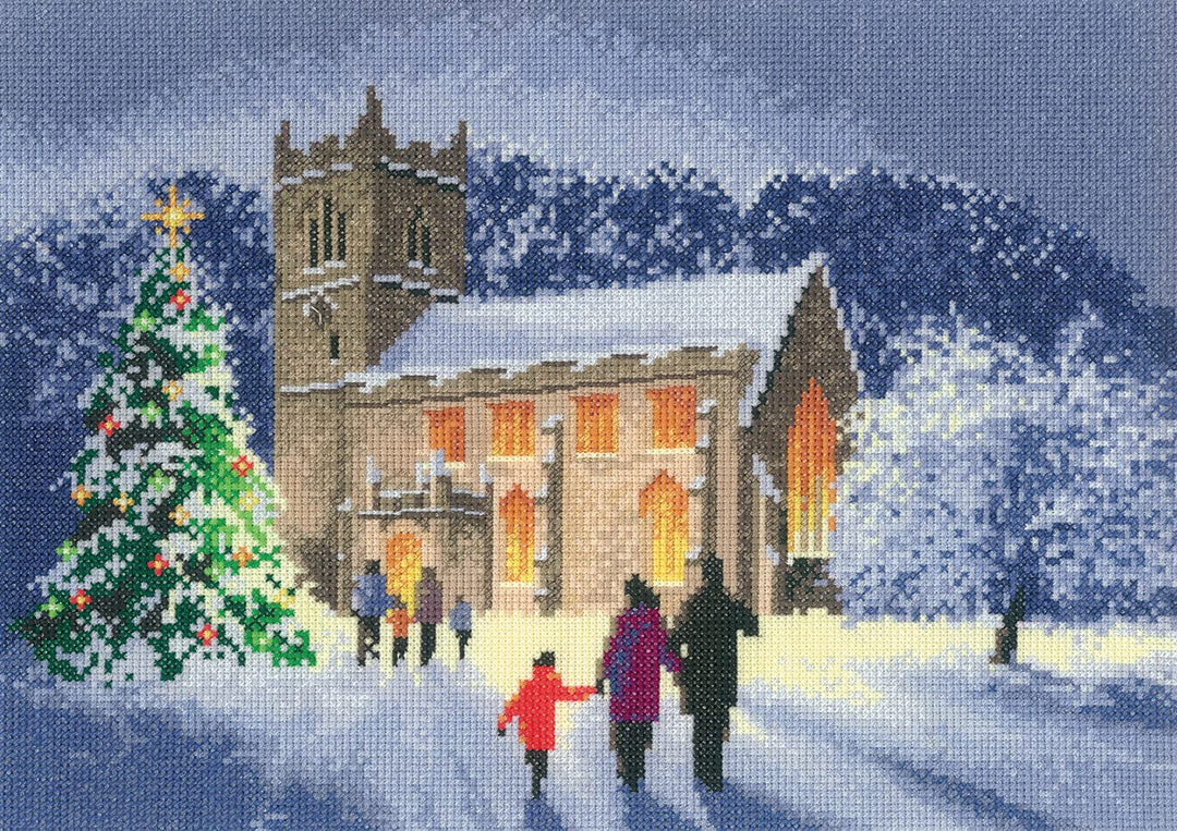 Heritage Kreuzstich Set Aida Weihnachtskirche (A), Zählmuster, JCCH1144-A, 31x22cm
