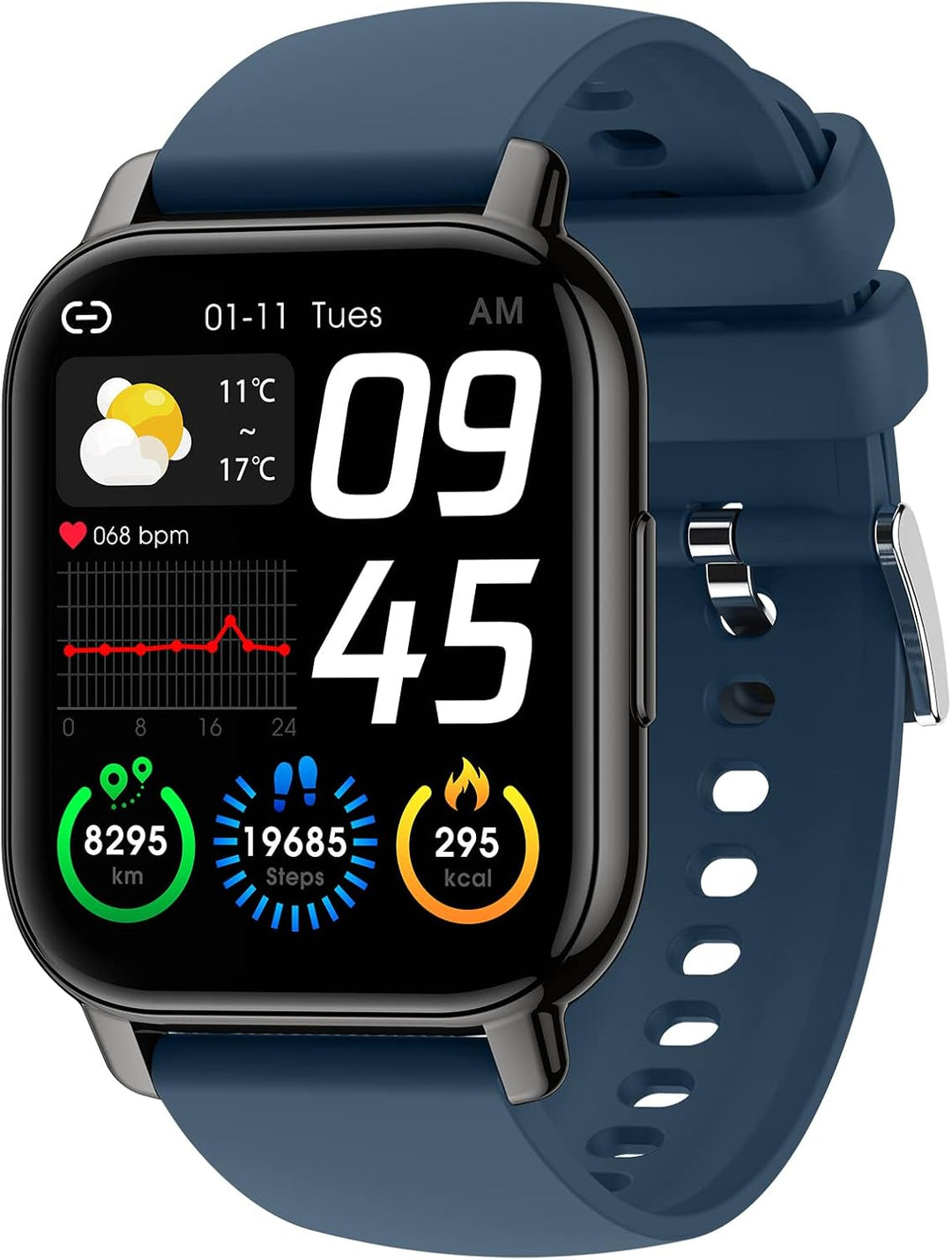 SUPBRO Smartwatch 1.85" Armbanduhr mit personalisiertem Bildschirm Bluetooth Anruf Musiksteuerung, H