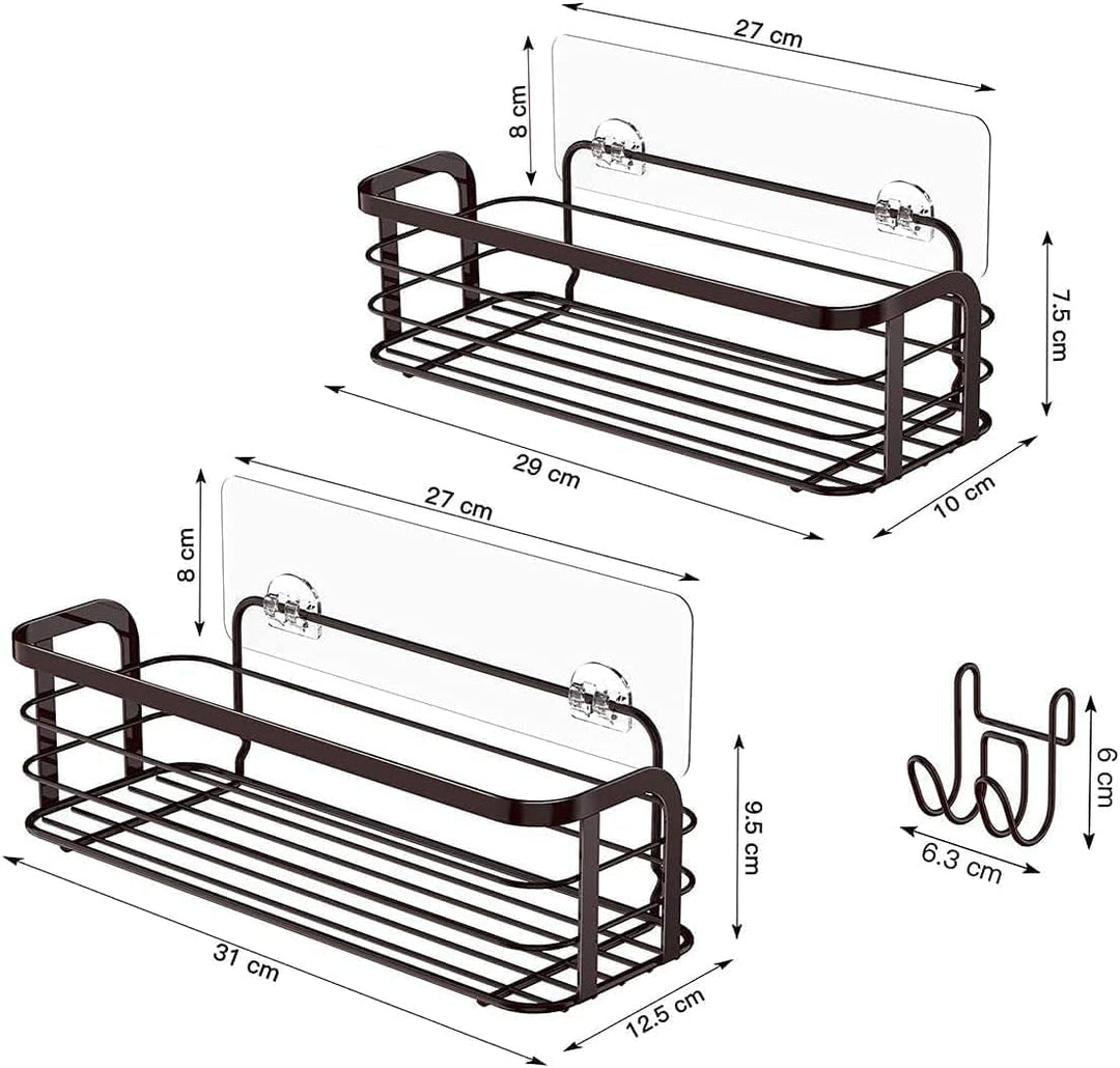 Avoalre Duschkorb ohne Bohren, 2 Pack Duschregal mit 1 bewegliche Haken, Belastbarkeit 10KG Duschabl