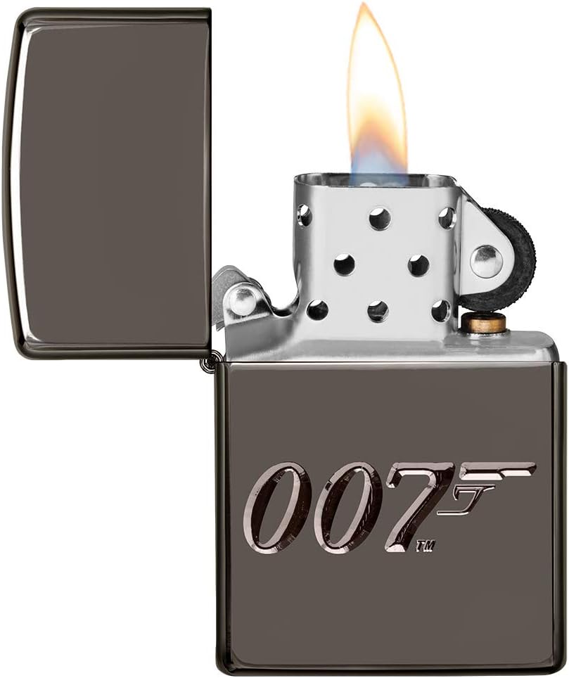 Zippo, James Bond-Feuerzeug, offizielles Lizenzprodukt, windsicher, langlebig, Schwarz