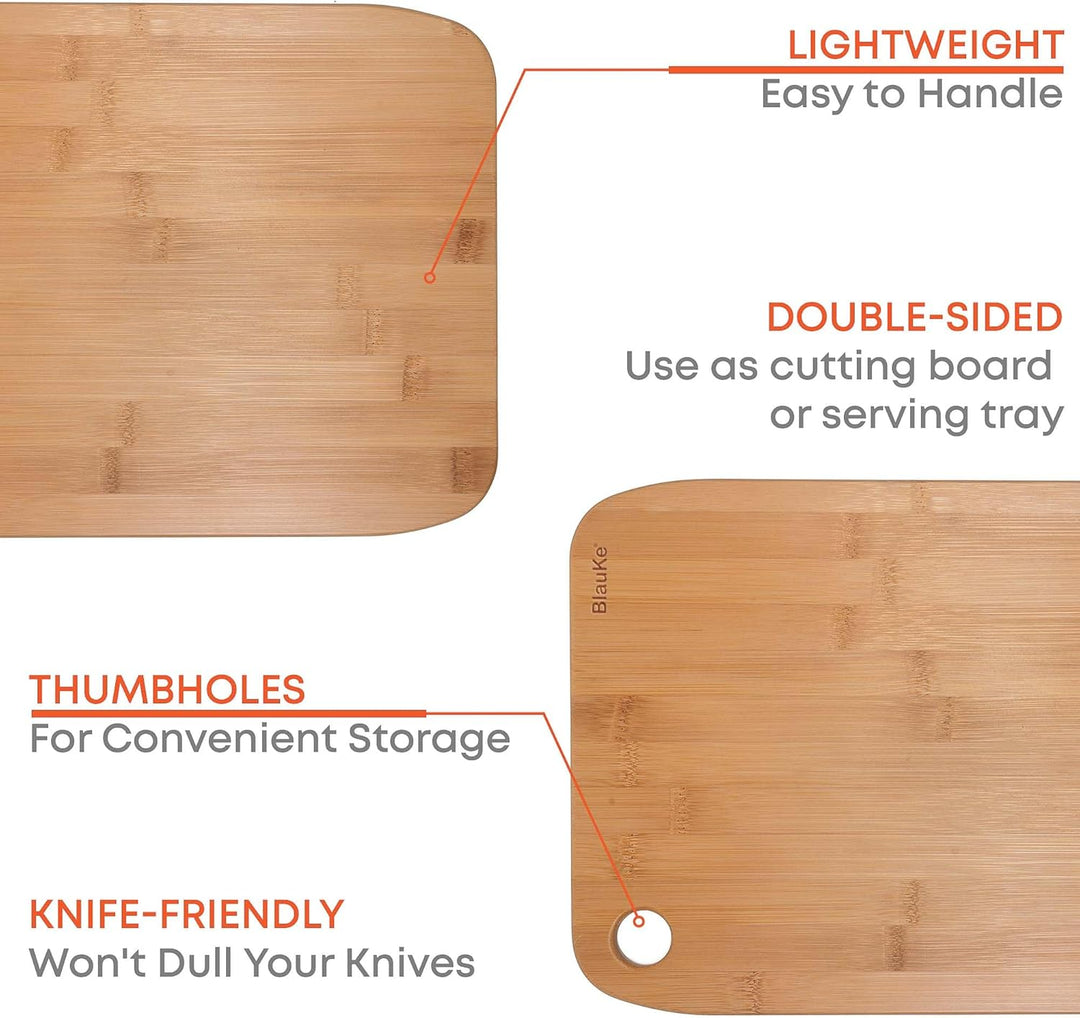 Schneidebrett Set aus Holz – Schneidebretter 3er Set aus Bambus – Holzbrett für die Küche, Brotbrett