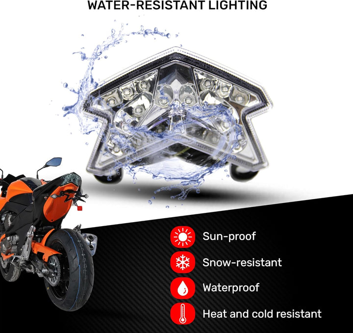 avdb-moto LED-Bremslicht mit integriertem Blinker kompatibel mit Kawasaki Z800, ZX6R, 2013/2016 (Get