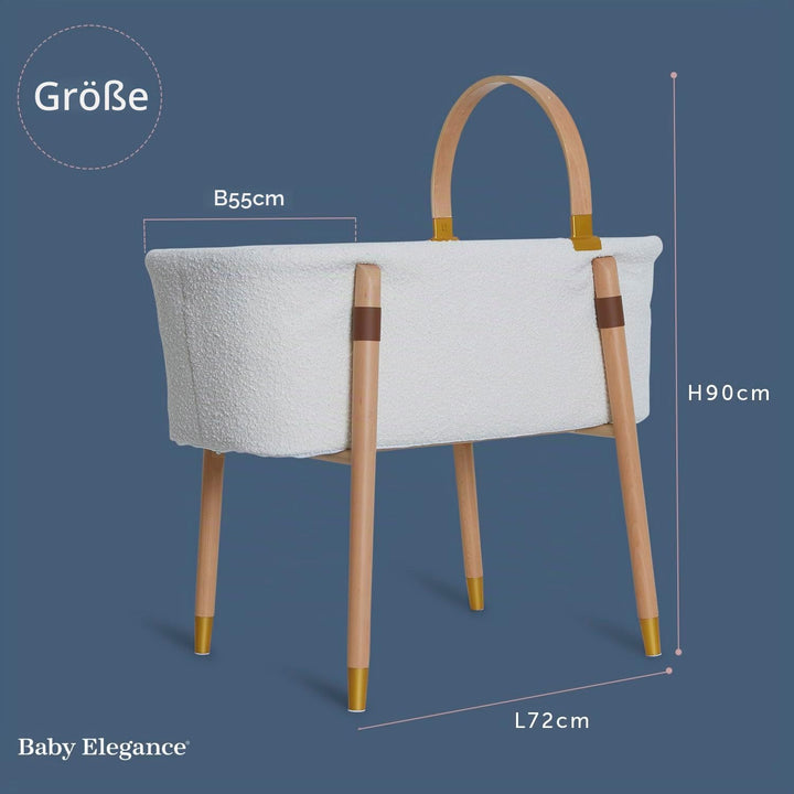 Baby Elegance Vola Stubenwagen Weiches Boucle-Babybett mit atmungsaktiver Matratze &amp; Spielzeugstange