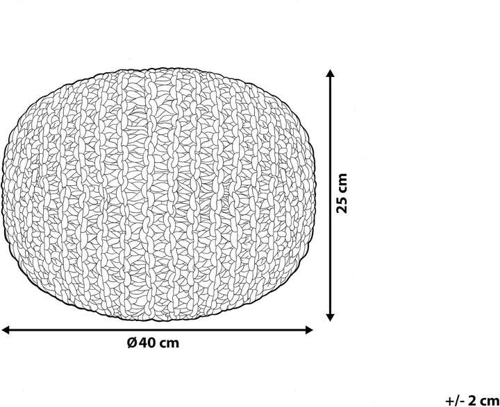 Geflochtener Strickpouf zum Sitzen Baumwolle braun rund 40 cm Modern Conrad
