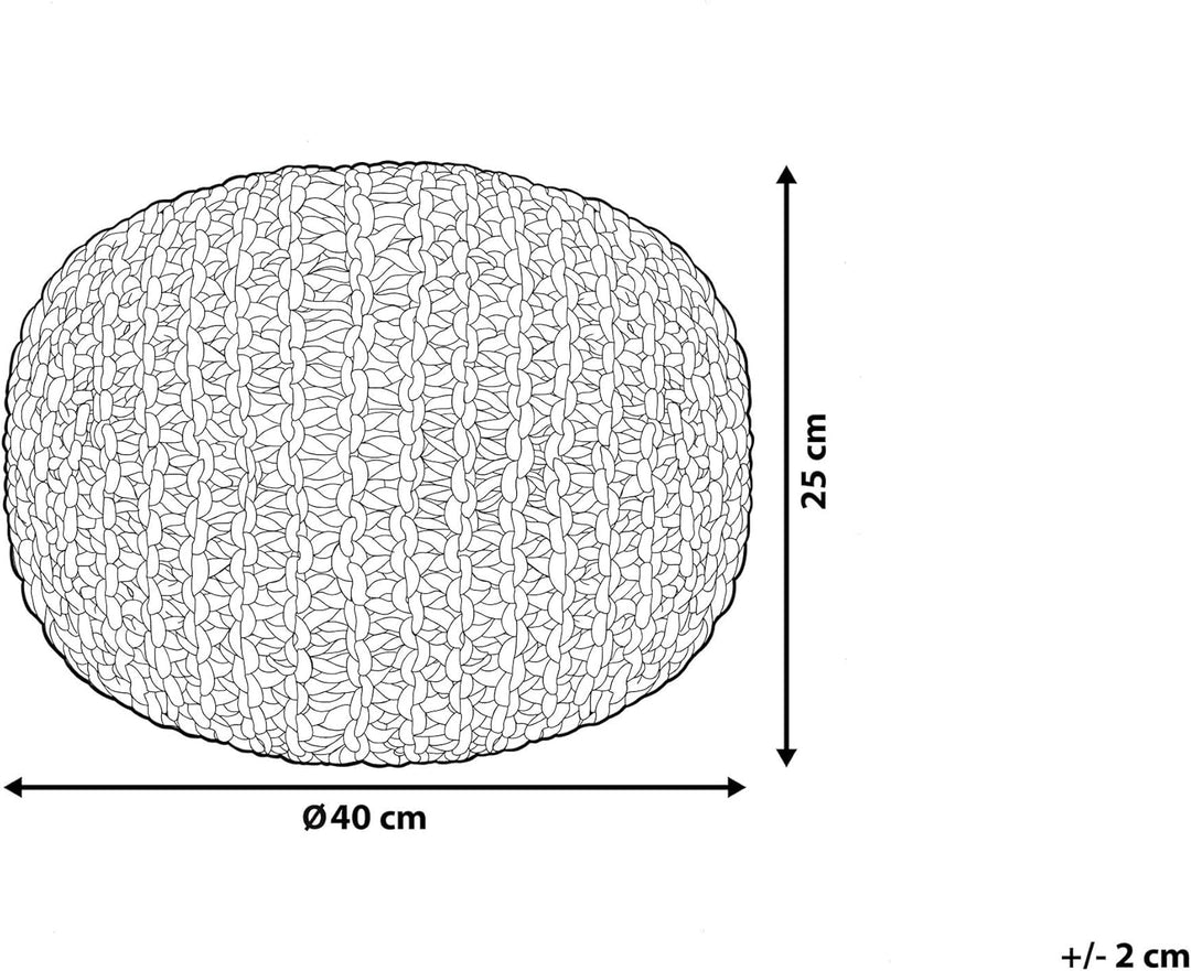 Gestrickter Pouf Blau Kobaltblau ⌀ 40 cm Baumwolle Ottomane Conrad