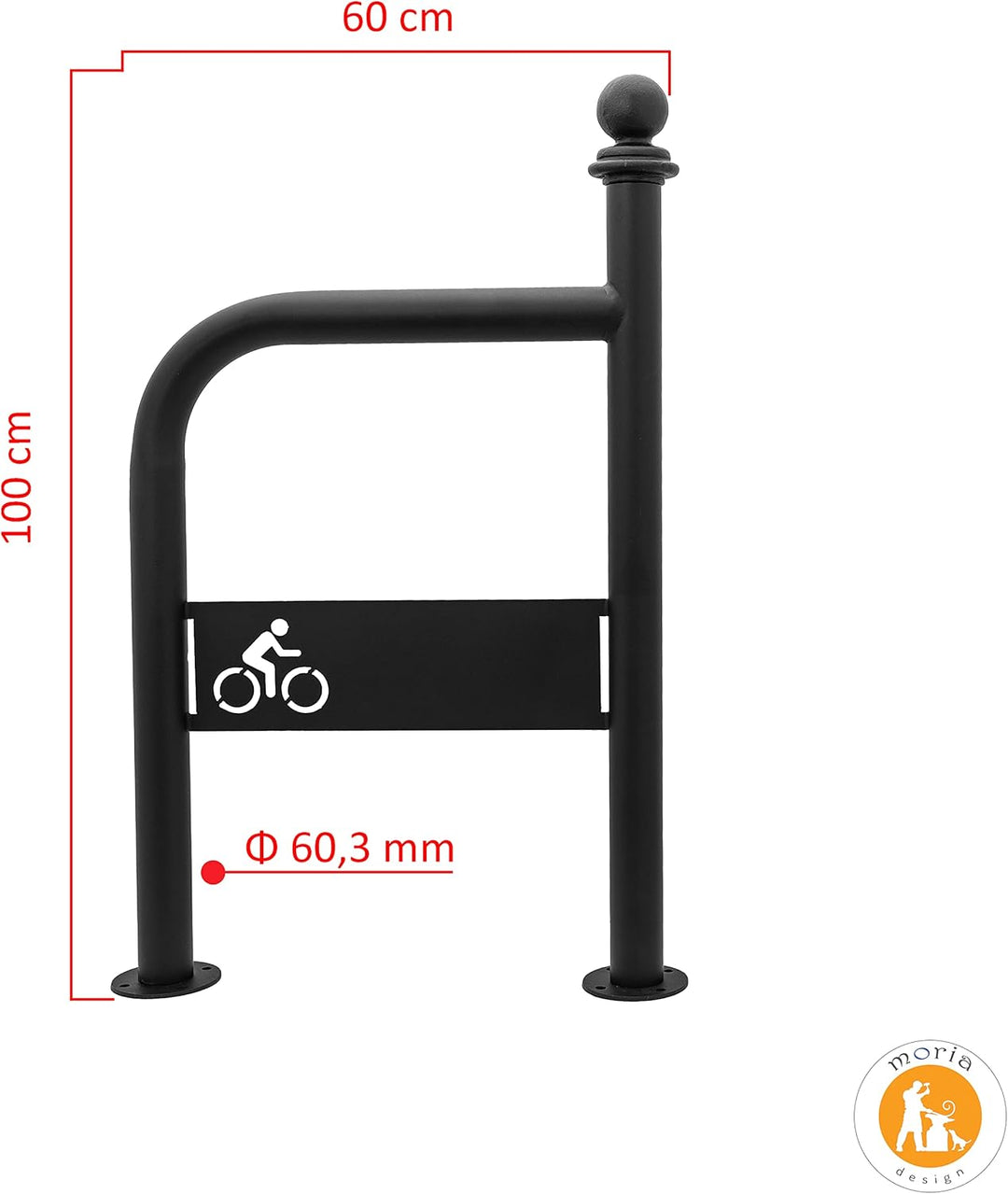MoriaDesign Fahrradständer Boden für 2 Fahrräder 100 x 60 cm - stabiler Bodenparker, MTB &amp; E‑Bike, p