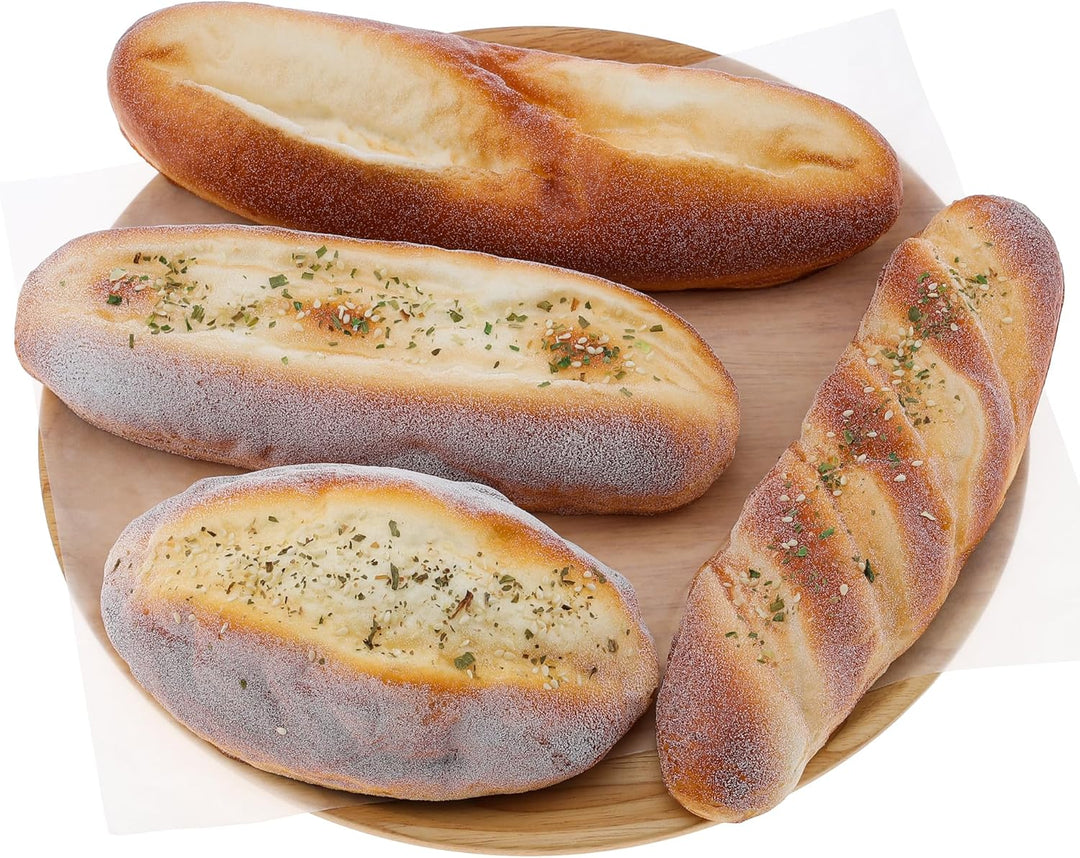 Gresorth 4 Stück Künstliche Brot Satz Gefälschte Drehung Meersamen Ananas Brot Realistisch für Heim