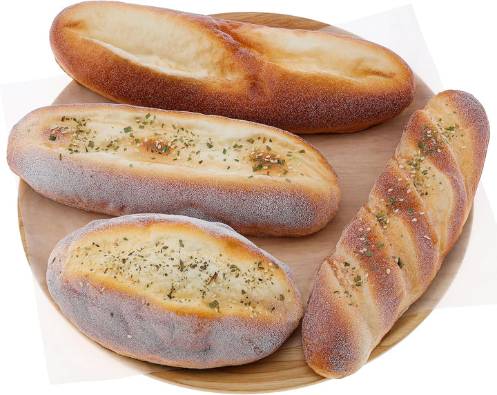 Gresorth 4 Stück Künstliche Brot Satz Gefälschte Drehung Meersamen Ananas Brot Realistisch für Heim