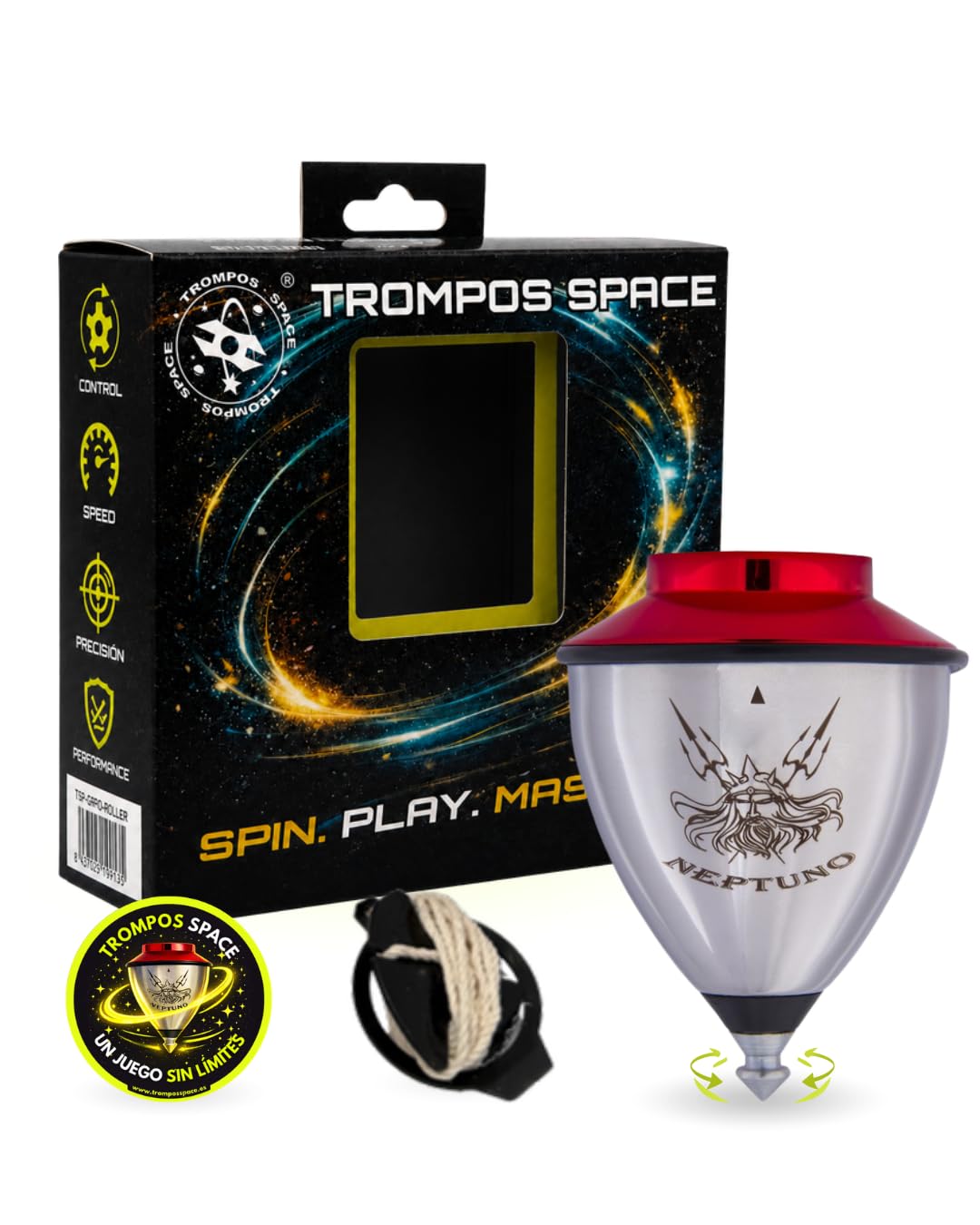 TROMPOS SPACE NRRJCUER rot Gerardo Montero y Javi De María Neptun Roller Geschenkseil, Mediano