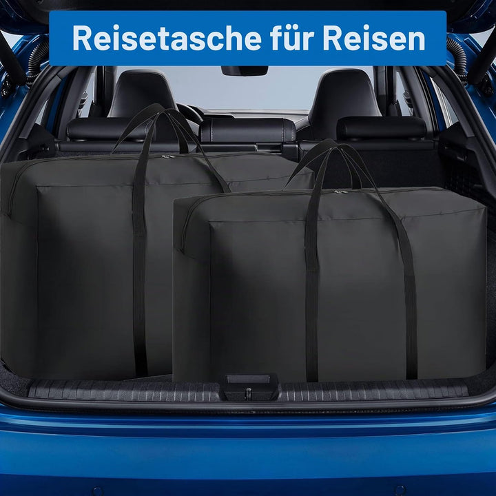 WOPPLXY 5 Stück Aufbewahrungstasche Gross, 100L Umzugstaschen mit Reissverschlüssen Handgriff, Wasse