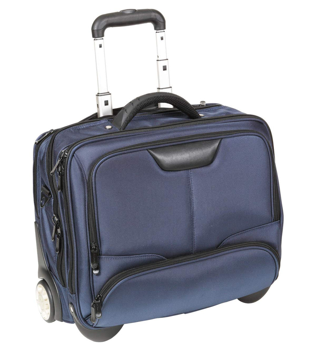 Pilotenkoffer Trolley Aktenkoffer Umhängegurt Koffer 47 cm Blau Nylon Bowatex