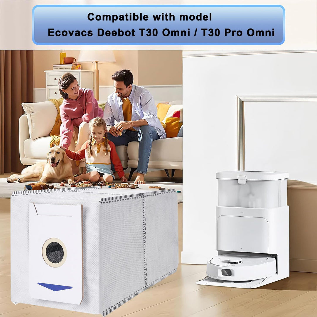 12 Stück Staubbeutel Zubehör für Ecovacs Deebot T30 Omni/ T30 Pro Omni Saugroboter, 3L Grosser Kapaz