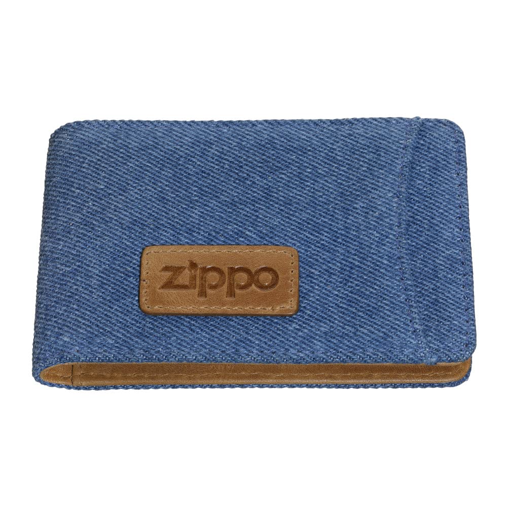 Zippo Kartenetui - Denim - Blau, Braun - Kreditkartenetui für Damen und Herren - 4 Kartenfächer, 3 E