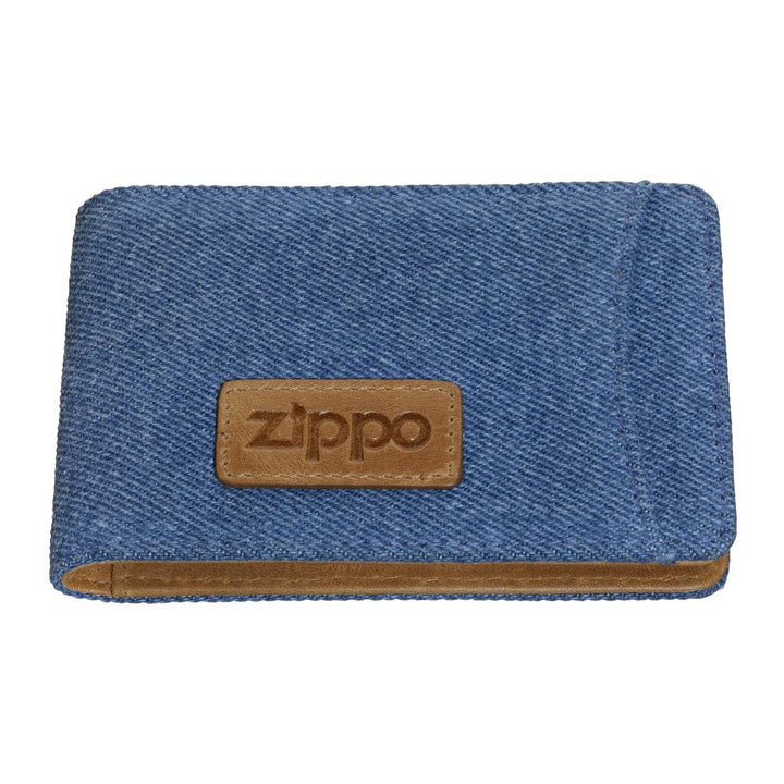 Zippo Kartenetui - Denim - Blau, Braun - Kreditkartenetui für Damen und Herren - 4 Kartenfächer, 3 E