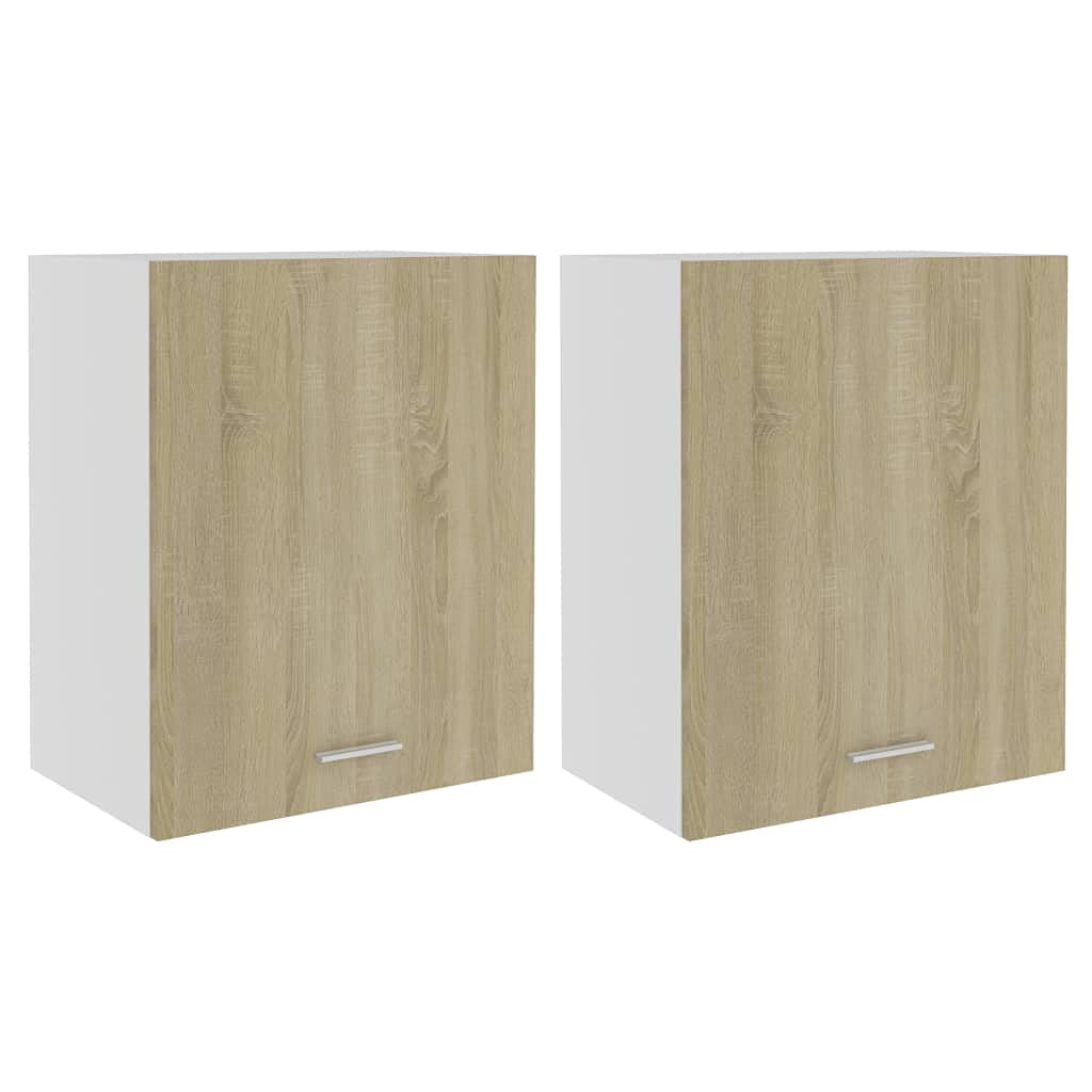 vidaXL Hängeschränke 2 STK. Lyon Sonoma-Eiche 50x31x60 cm Holzwerkstoff, Küchenschrank, Gastronomies