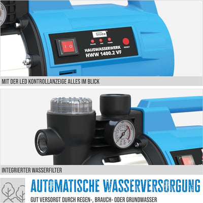 Güde Hauswasserwerk HWW 1400.2 VF (1400 W, Kesselinhalt: 24 l, Fördervolumen: 4800 l/h, Förderhöhe: