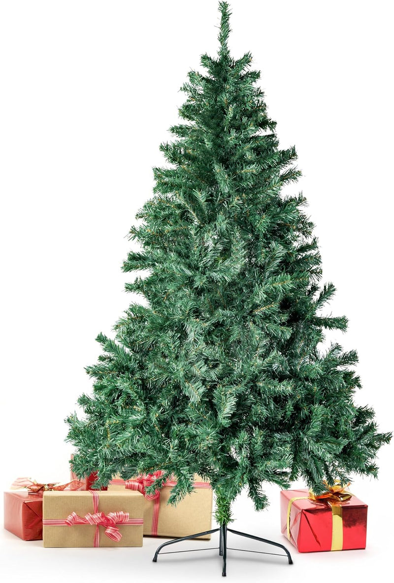 Künstlicher Weihnachtsbaum Tannenbaum 30,60,90,120, 150, 180,210 240cm Christbaum Baum GRÜN Weiss Sc