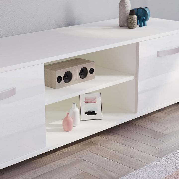 Vida Designs Cosmo TV-Schrank mit 2 Türen, modern, glänzend, matt, MDF, Wohnzimmerschrank, Media-Stä