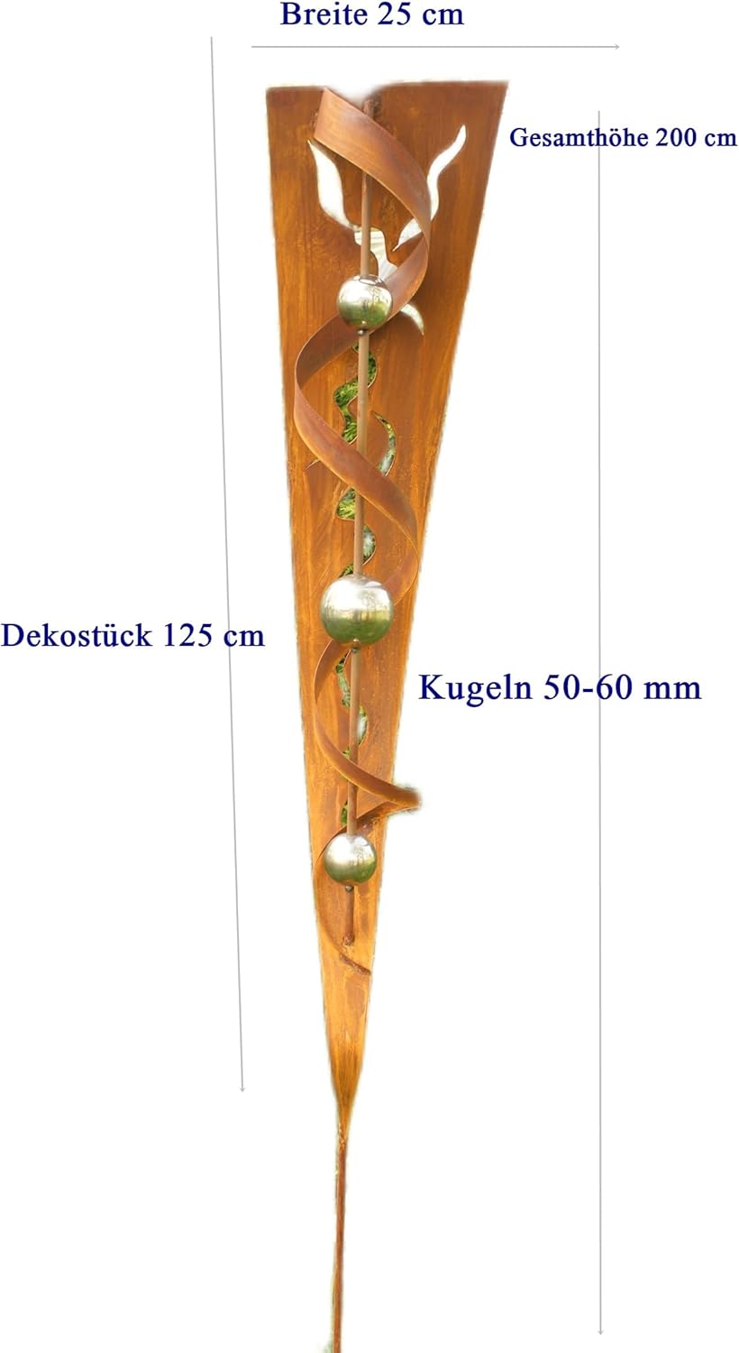 Gartendeko Andrea Rost Stecker mit Glanz Edelstahlkugeln
