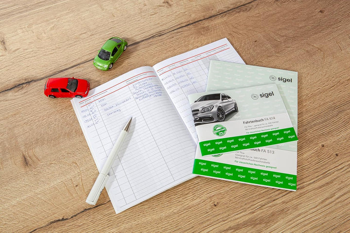 SIGEL FA614/10 Fahrtenbücher für PKW, A6 quer, 80 Seiten, 10er Pack - für Deutschland und Österreich