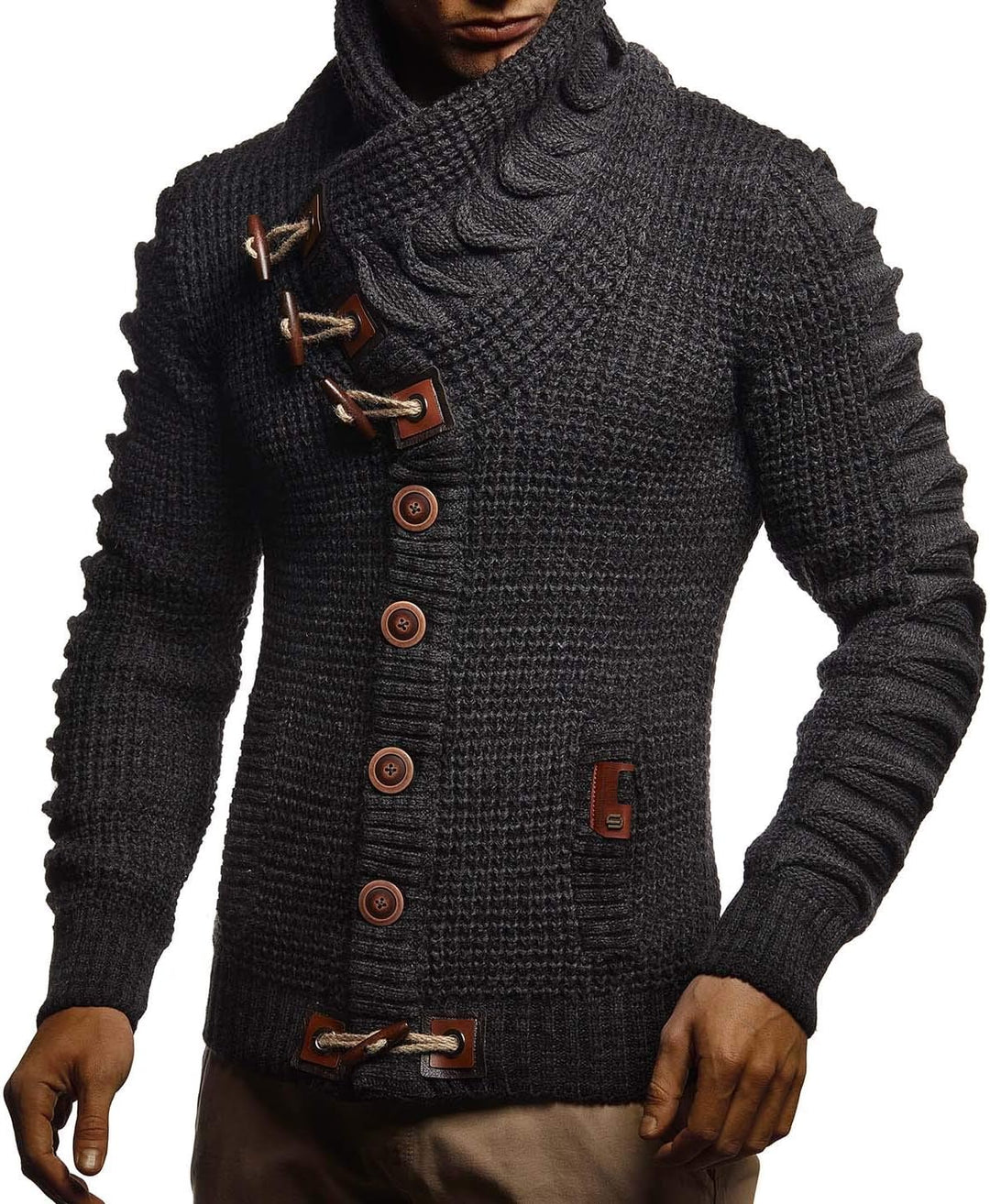 Leif Nelson Herren Strickjacke mit Knöpfen in Regular Fit, Männer Cardigan in Langarm Design, ideal