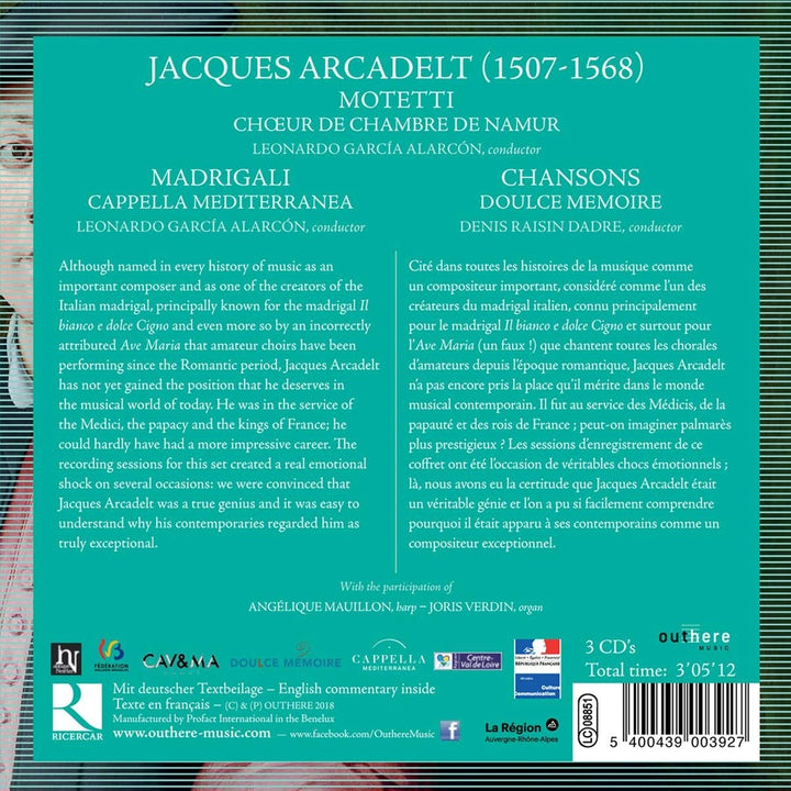 Jacques Arcandelt - Madrigali, Chansons, Motetti, Audio-CD