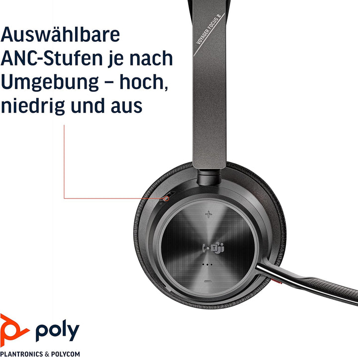 Poly Voyager Focus 2 UC USB-A Headset für Microsoft Teams - B-Ware Alte Version, Alte Version