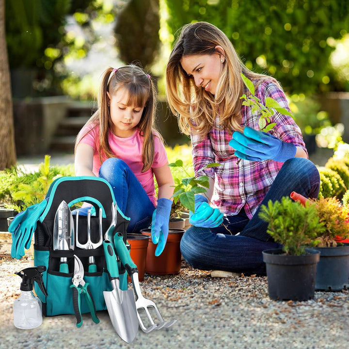 Gartenwerkzeug Set, 22 Stück Gartenset Werkzeug für Gartenarbeit mit Gartengeräte Organizer Handtasc
