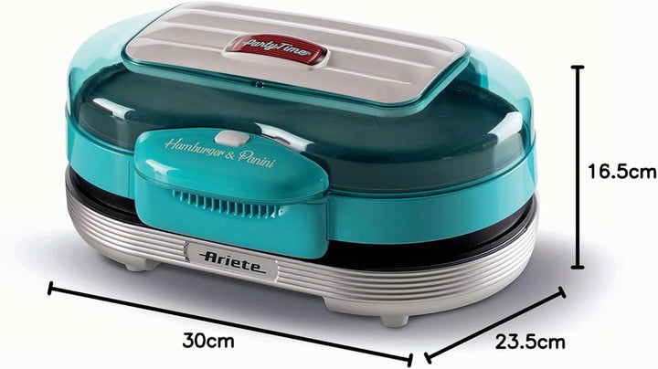 Ariete 205 Hamburger Maker Party Time, Burgermaschine, 1200 W, doppelte Antihaftplatten, 2 Fächer, l