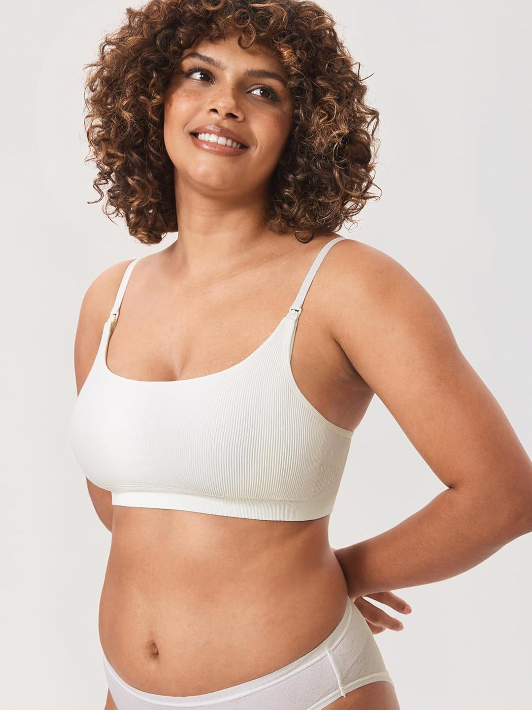 MOMANDA Damen Still BH ohne Bügel Seamless Gerippt Bralette Sport Schwangerschafts Stillen BHS Schla