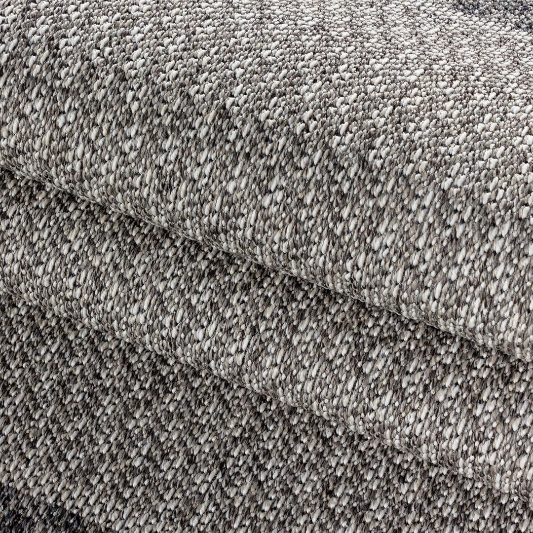 HomebyHome Outdoor Teppich Grau 60x100 cm für Küche, Terrasse, Balkon, Garten, Camping sowie Wohnzim