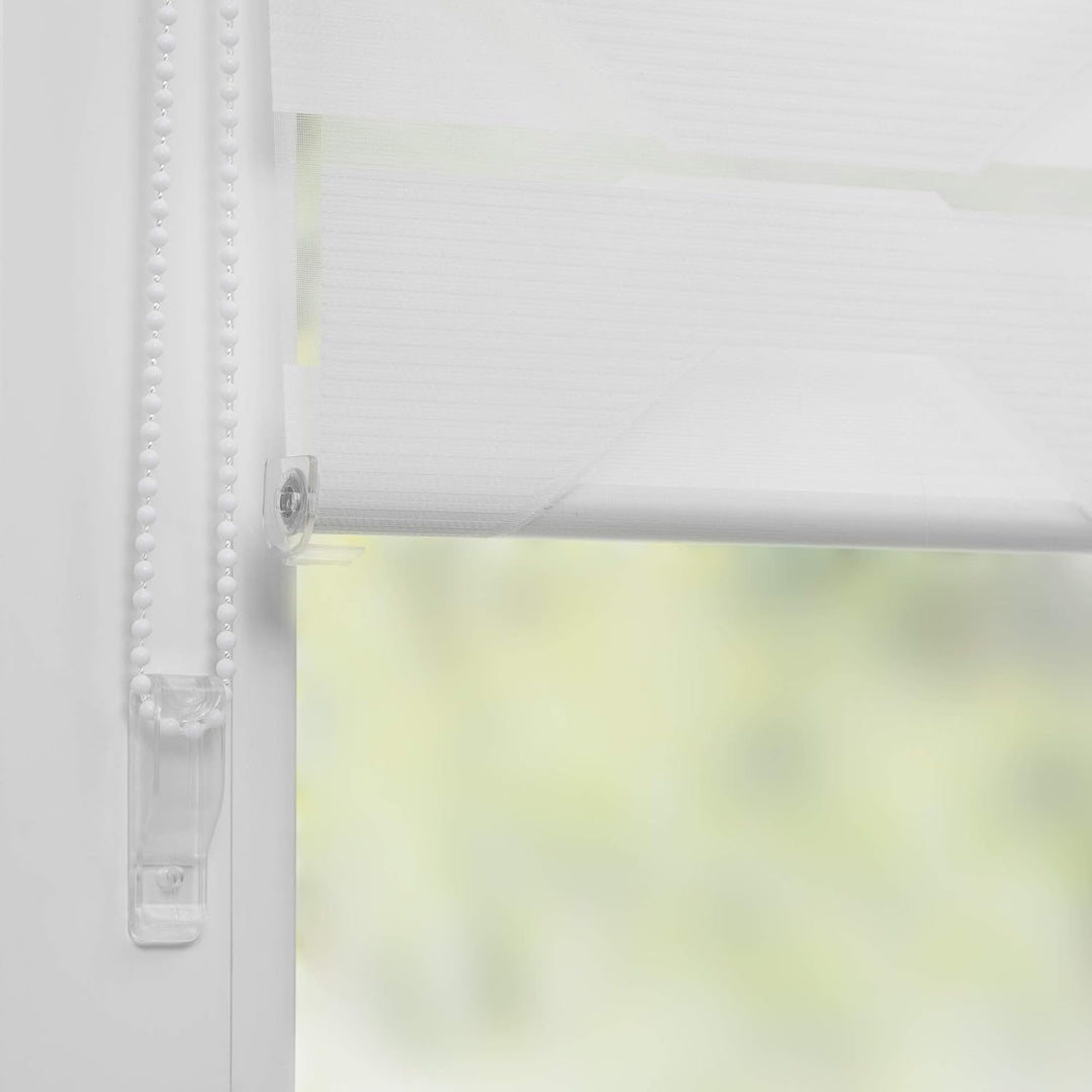 K-home Klemmfix-Doppelrollo Trapez, Weiss, 110 x 150 cm, 110 x 150 cm