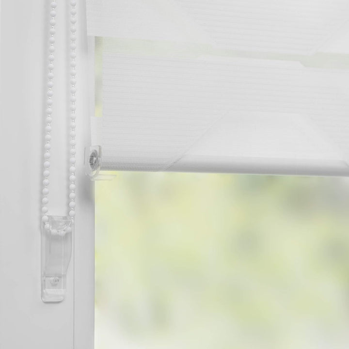 K-home Klemmfix-Doppelrollo Trapez, Weiss, 110 x 150 cm, 110 x 150 cm