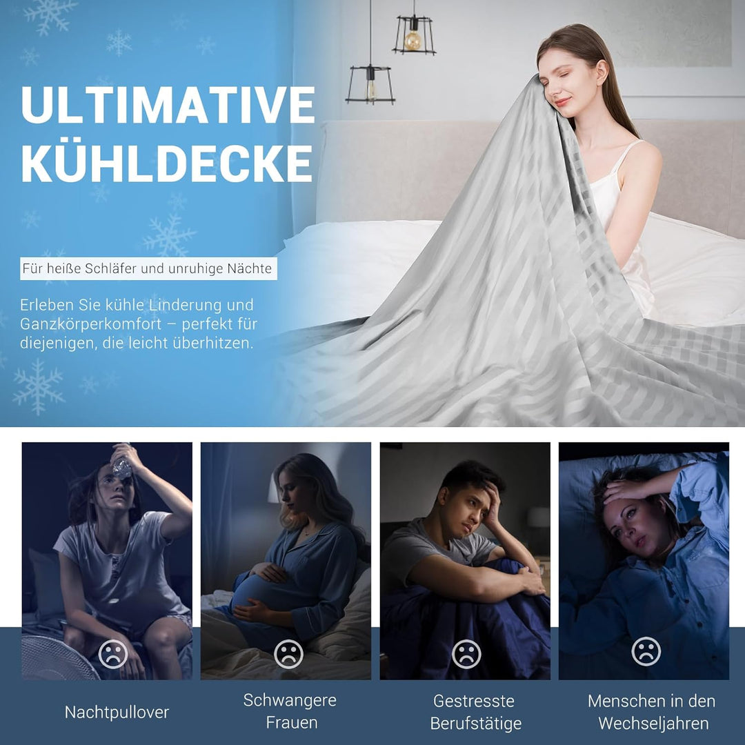 Elegear Kühldecke Sommerdecke - Japanische Arc-Chill 3.0 Kühlfasern Q-Max>0,5 doppelseitige Selbstkü