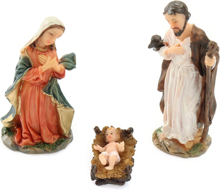 Mini Krippenfiguren Set 11-teilig Höhe bis 7cm Weihnachtskrippe Figuren Krippenzubehör Weihnachtsdek