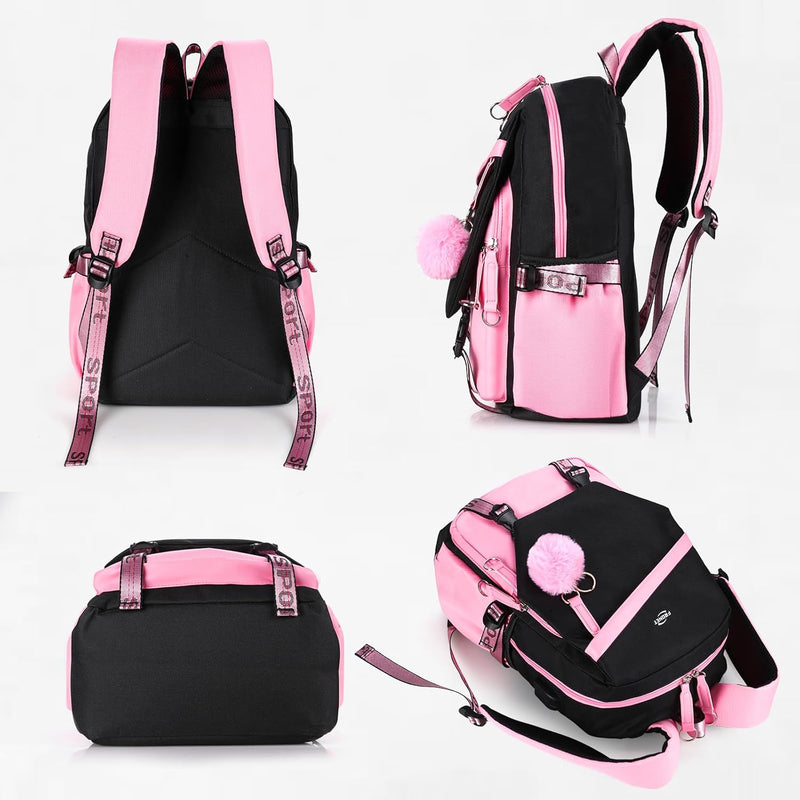 Schulrucksack Mädchen Teenager, Rucksäcke Daypack Schulranzen für Schüler Damen Kinder,Grundschule M