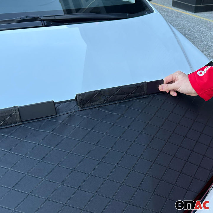 OMAC Schwarz Halb Haubenbra Steinschlagschutz Bonnet Bra kompatibel mit VW Crafter 2006-2017 Schwarz