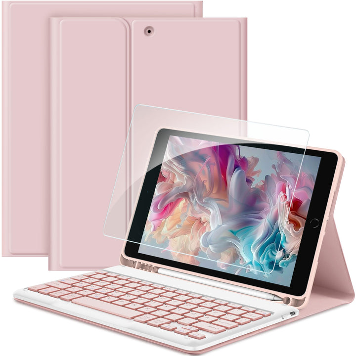 EasyAcc Tastatur Hülle Kompatibel mitiPad 10.2 Zoll (9/8/7 Generation-2021/2020/2019) mit Schutzfoli