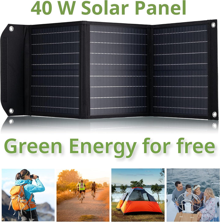 Bresser Solar Ladegerät 40W mit 1x DC- und 3x USB-A-Anschlüssen inkl. USB-A-Buchse mit QC3.0 zur Sch