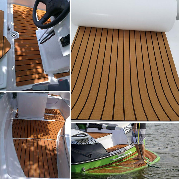 yuanjiasheng Eva-Schaumstoff-Bodenbelag für Boote, Deckplatte aus Vinyl-Imitat-Teakholz für Yachtpon