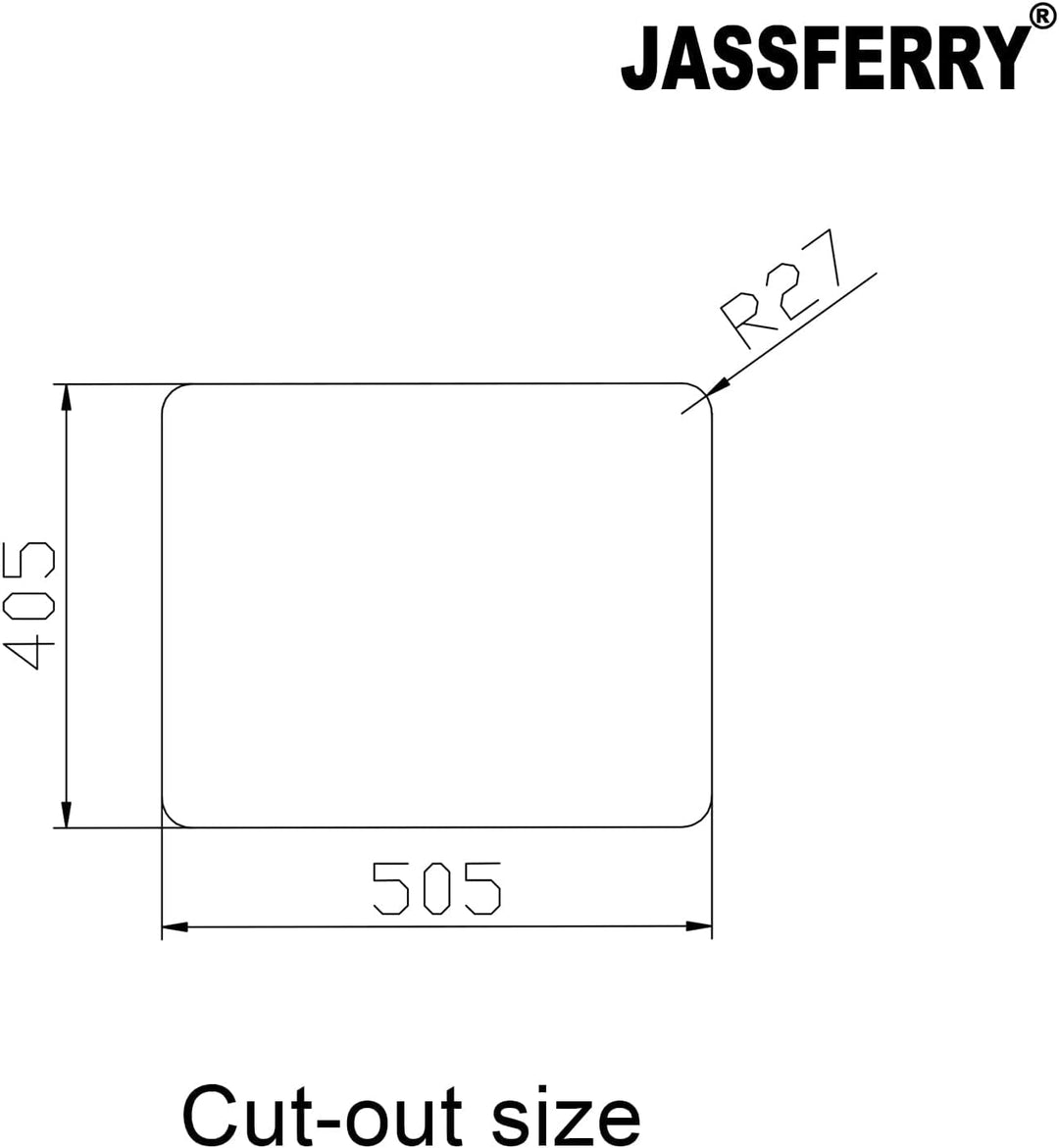 JASSFERRY Küchenspüle 1 Becken Unterbau-Küchenspüle, Unterbauspüle aus Edelstahl Abfluss Rohrsatz, G