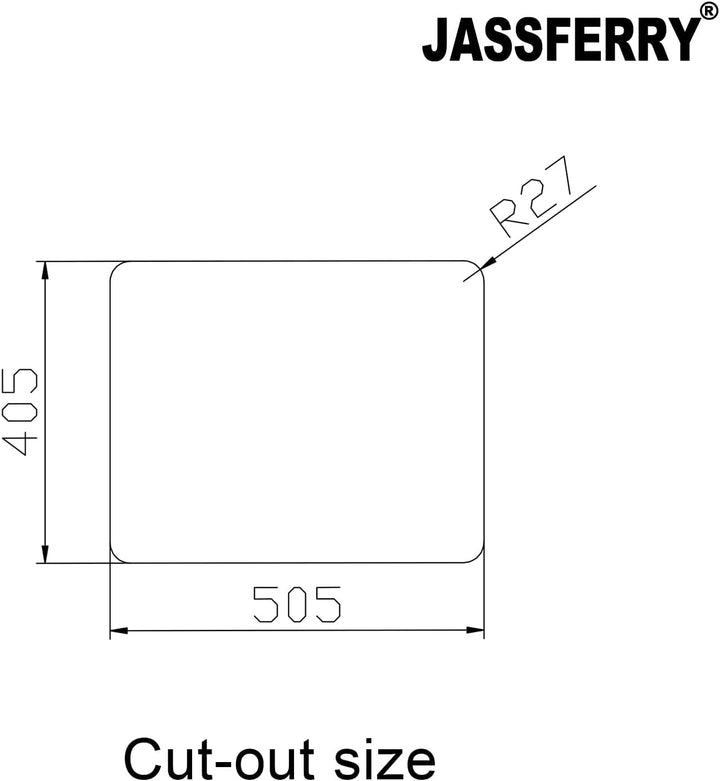 JASSFERRY Küchenspüle 1 Becken Unterbau-Küchenspüle, Unterbauspüle aus Edelstahl Abfluss Rohrsatz, G