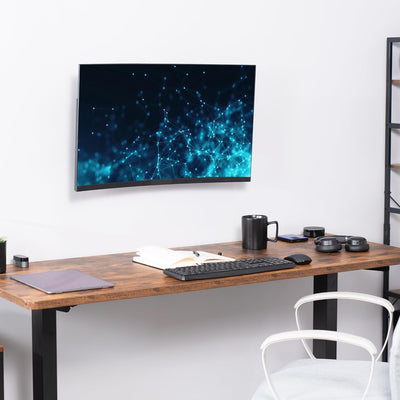 VIVO Höhenverstellbare 17 bis 32 Zoll Einzelmonitor Gelenk-Wandhalterung für stehende Workstations,