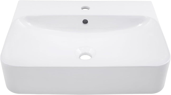 Schöner Wohnen Kollektion Waschbecken Dara 60,5 x 47 cm, Keramikwaschbecken Bad, Aufsatz- oder Wand-