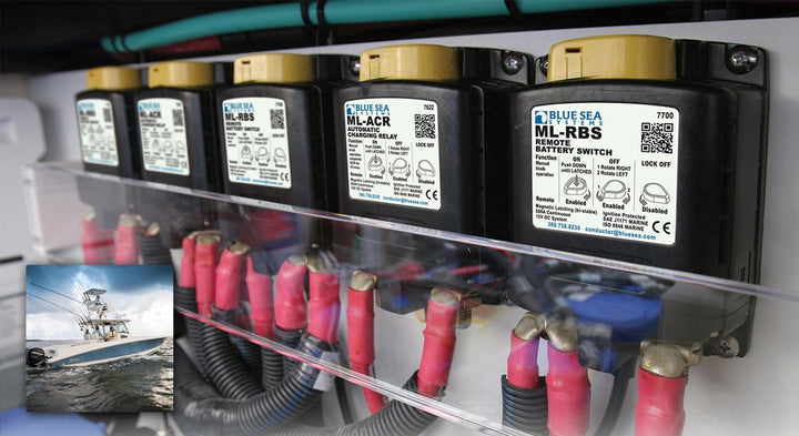 Blue Sea Systems Automatische Laderelais (ACRs). 24V mit manuell gesteuertem ML-ACR, 24V mit manuell